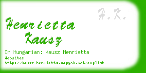 henrietta kausz business card